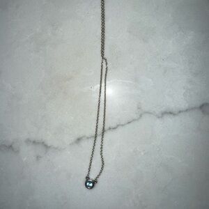 Tiffany and Co silver and aquamarine color by the yard necklace